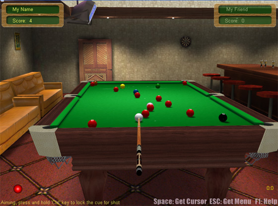 Screenshot of 3D Live Snooker